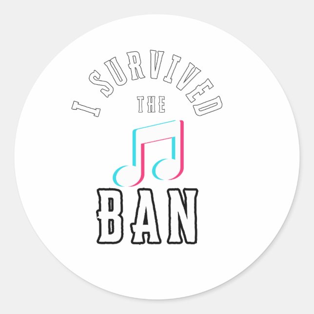 Adesivo Engraçado eu ter sobrevivido à proibição das redes (Frente)