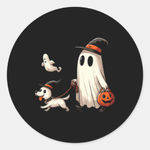 Adesivo Engraçado Fantasma Andando Cachorro Spooky Season 