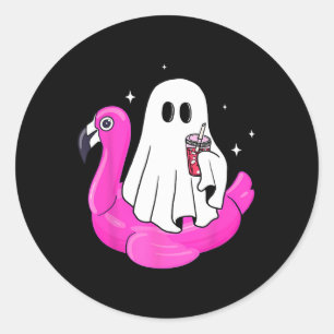 Adesivo Engraçado Fantasma Flamingo Float Piscina Spooky V