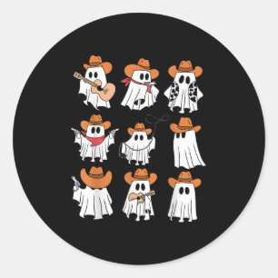 Adesivo Engraçado Fantasma Ocidental Halloween Howdy Rodeo
