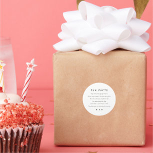 Adesivo Engraçado, fatos divertidos, casamento minimalista