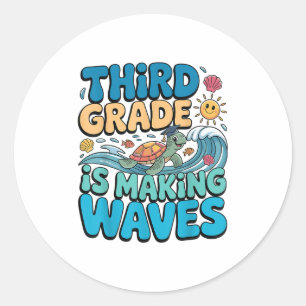 Adesivo Engraçado Fazer do 3º ano Waves Beach Teacher Back