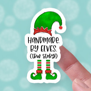 Adesivo Engraçado feito à mão por Elves Cute Christmas Bus