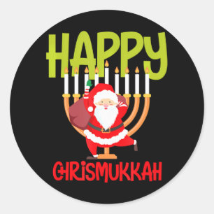 Adesivo Engraçado Feliz Chrismukkah Witty jewant Hanukkah