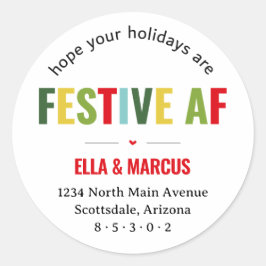 Adesivo Engraçado Festivo AF Endereço de devolução de Nata