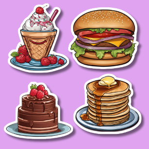 Adesivo Engraçado Foodie Set à prova de água