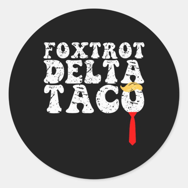 Adesivo Engraçado Foxtrot Delta Taco4 (Frente)