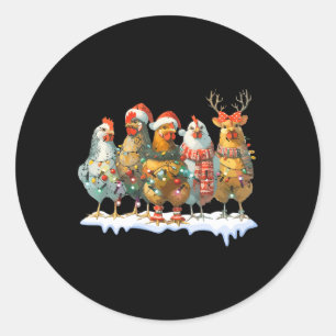 Adesivo Engraçado Frango de Natal Luzes de Fazenda Animal