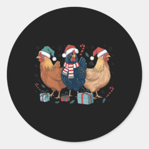 Adesivo Engraçado Frango de Natal Luzes de Fazenda Animal