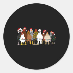 Adesivo Engraçado Frango de Natal Luzes de Fazenda Animal