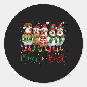 Adesivo Engraçado Frango de Natal Luzes de Fazenda Animal 