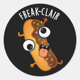 Adesivo Engraçado Funny Eclair Pun Dark BG