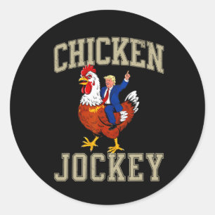 Adesivo Engraçado Galinha Jockey Trump
