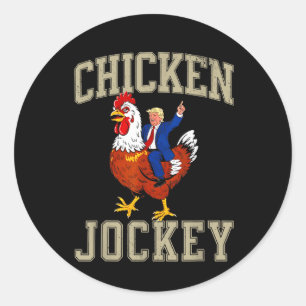 Adesivo Engraçado Galinha Jockey Trump