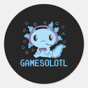 Adesivo Engraçado Gamesolotl Anime Kawaii Gaming Axolotl V