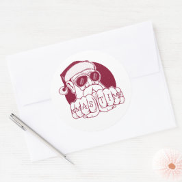 Adesivo Engraçado Gangsta Papais noeis Horário de Natal Kn