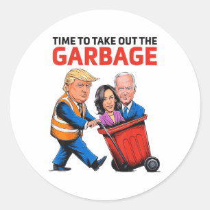 Adesivo Engraçado Garbyge Para Trump 2024 - Hora De Sair