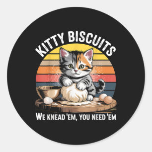 Adesivo Engraçado Gato Conhecendo Dough Retro Gatinho Bisc