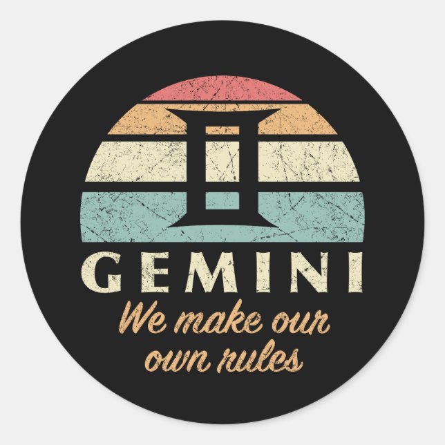 Adesivo Engraçado Gemini Zodiac Regras (Frente)