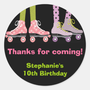 Adesivo Engraçado Girls Roller Skating Favor Stickers