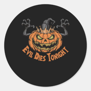 Adesivo Engraçado Halloween Dizendo Mau Morre Esta Noite