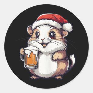 Adesivo Engraçado Hamster De Natal Com BD