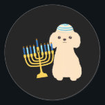 Adesivo Engraçado Hanukkah Chanukah Poodle Dog Menorah<br><div class="desc">Engraçado Hanukkah Chanukah Poodle Dog Menorah</div>