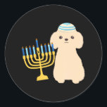 Adesivo Engraçado Hanukkah Chanukah Poodle Dog Menorah<br><div class="desc">Engraçado Hanukkah Chanukah Poodle Dog Menorah</div>