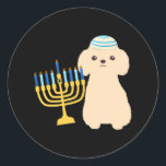 Adesivo Engraçado Hanukkah Chanukah Poodle Dog Menorah<br><div class="desc">Engraçado Hanukkah Chanukah Poodle Dog Menorah</div>
