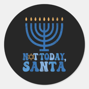 Adesivo Engraçado Hanukkah Hoje Não Papai noel Menorah Cha