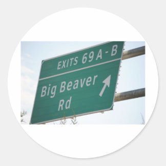 Adesivo Engraçado HIghway Sinal Big Beaver Road Sair 69