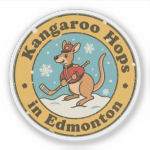 Adesivo Engraçado Hockey de Canguru de Edmonton