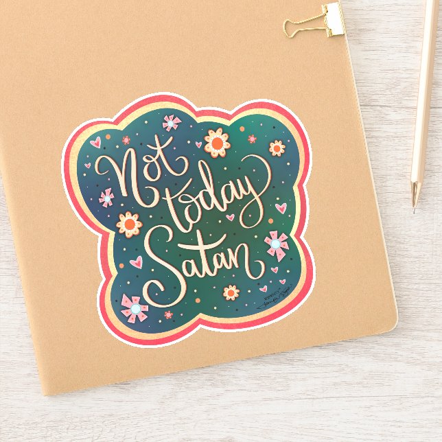 Adesivo Engraçado Hoje Não É Inspirivência Bonito Satã (Notebook)