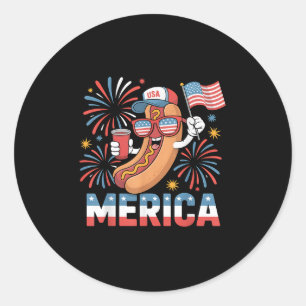 Adesivo Engraçado Hotdog Patriótico Merica Estilo 4 De Jul