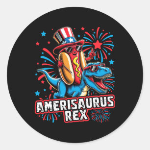 Adesivo Engraçado Hotdog T Rex Dinosaur 4 De Julho Amerisa
