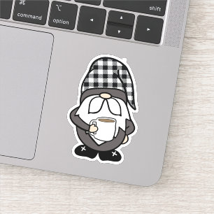 Adesivo Engraçado Humor Café Gnomo Die Cut Sticker Decal