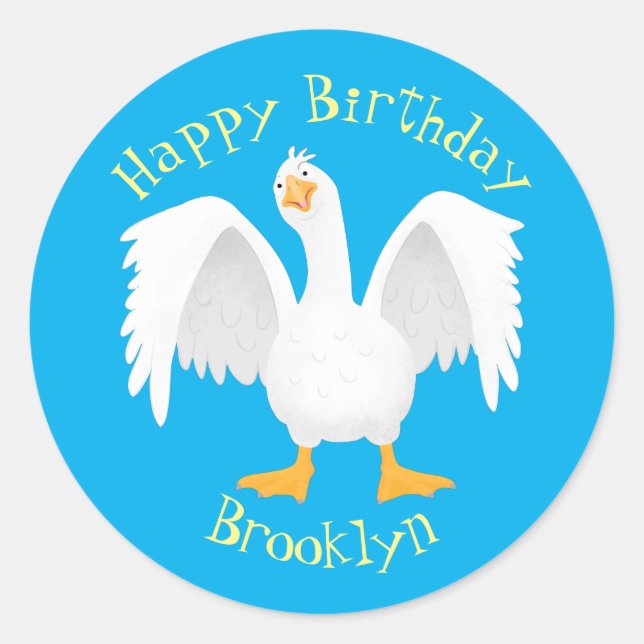 Adesivo Engraçado ilustração curiosa de desenho animado de (Frente)