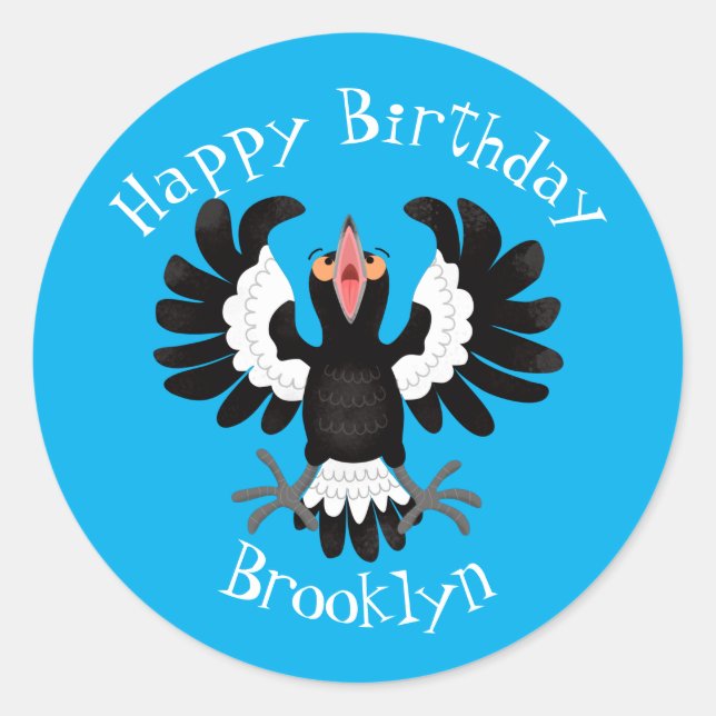 Adesivo Engraçado ilustração de desenho animado australian (Frente)