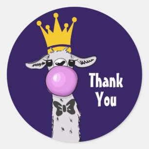 Adesivo Engraçado Ilustração do Llama soprando uma bolha r