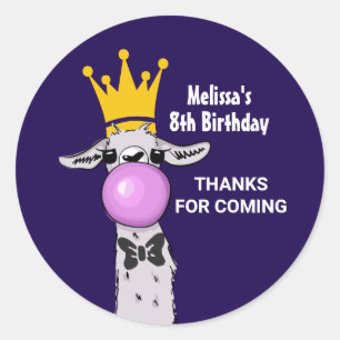 Adesivo Engraçado Ilustração do Llama soprando uma bolha r