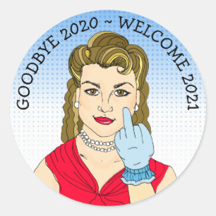 Adesivo Engraçado Inverter a Senhora do Retro Pássaro