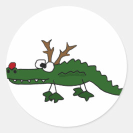 Adesivo Engraçado jacaré de Natal como Reindeer