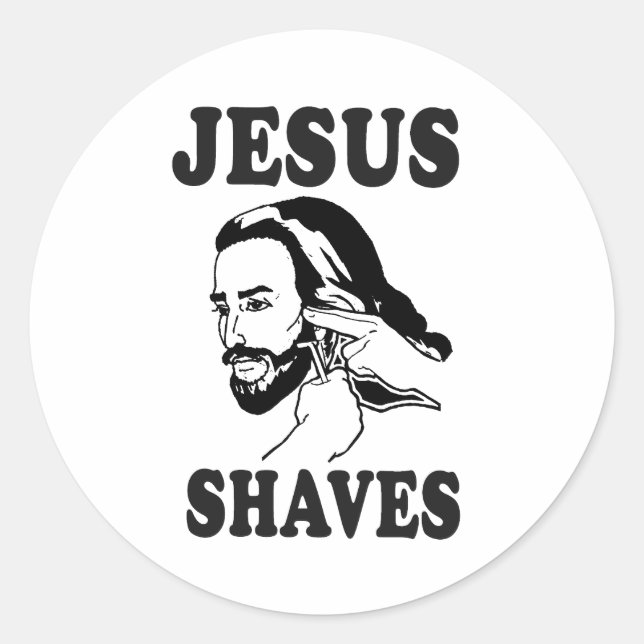 Adesivo Engraçado Jesus Meme Shaves (Frente)