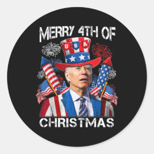 Adesivo Engraçado Joe Biden Feliz 4 De Natal 4 De Julho