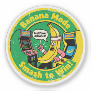 Adesivo Engraçado Jogador Banana "Smash to Win!" & "Banana