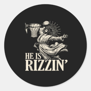 Adesivo Engraçado Jogando Páscoa De Basquete Ele É Rizzin