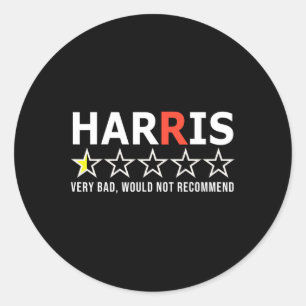 Adesivo Engraçado Kamala Harris Não Recomendaria V