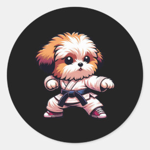 Adesivo Engraçado Karate Bolonka Cão Humor Artes Marciais