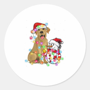 Adesivo Engraçado Labrador Cão de Natal Tee Snowman Xmas L