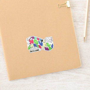 Adesivo Engraçado ler textos ondulantes para livros no Nat